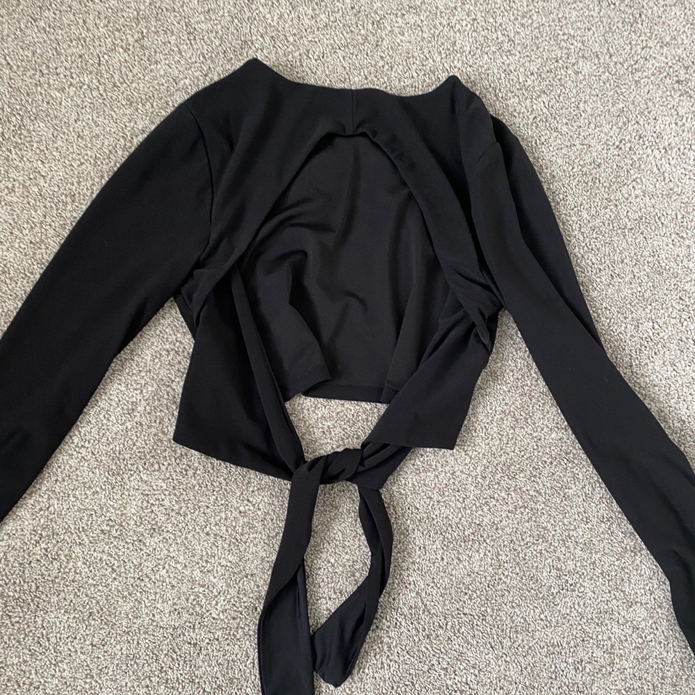 Forever 21 open tie back long sleeve top